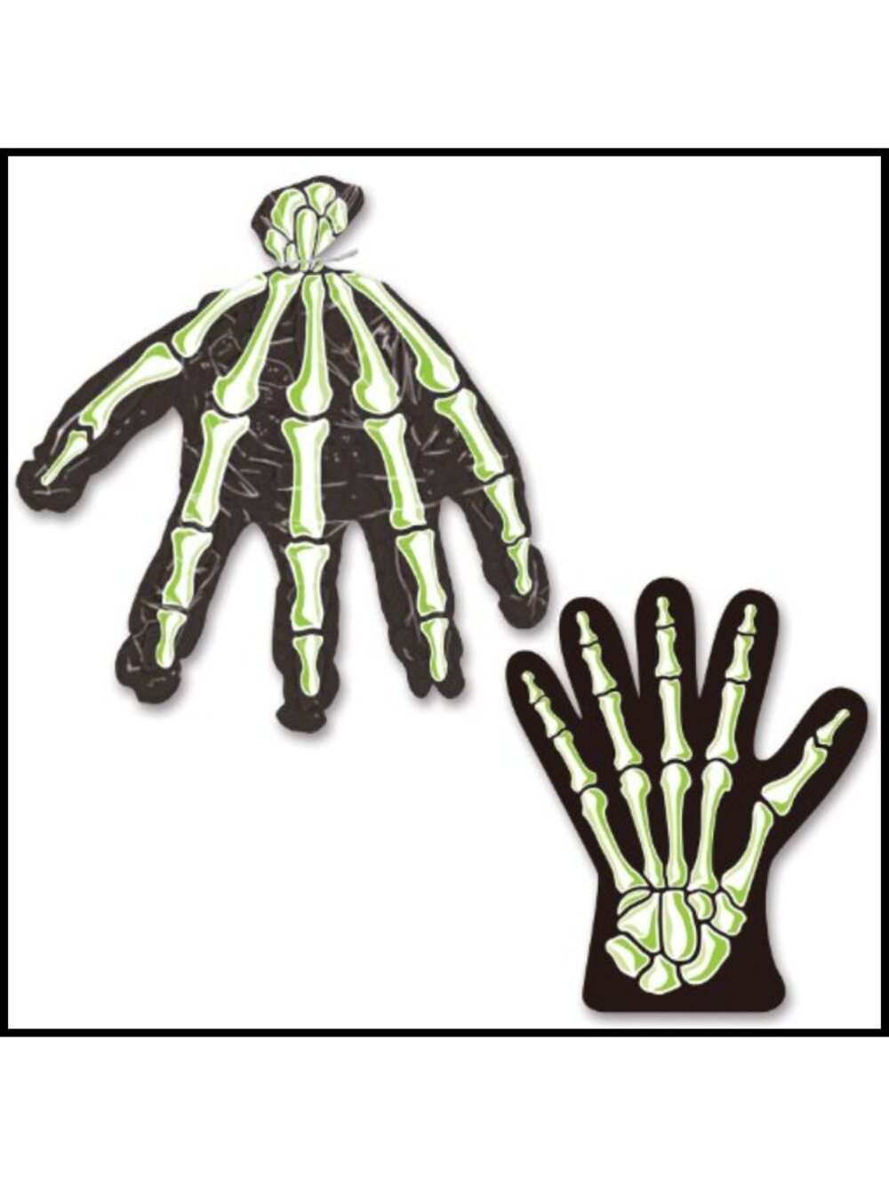 Skeleton Hand Treat Bags 9x11 Plastic Semi-Gloss 10ct Halloween Party Favor